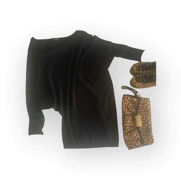 Plein Sud JEANIUS ☻ Asymmetrical Cashmere Sweater Tunic Bat Wing Dress ☻︎ Black - Picture 11 of 14